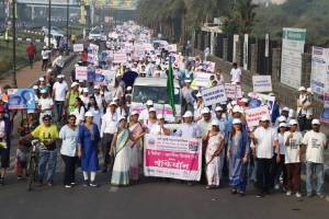 awareness about disability and cleanliness through walkathon on world day of Persons disabilities navi mumbai