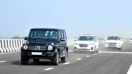 eknath shinde devendra fadnavis inspecting samriddhi highway car vashim nagpur mumbai