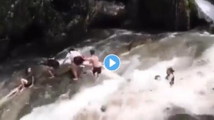 people at a philippines waterfall swept away by flash flood