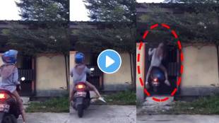 Rash Driving Road Accident Girl hits scooty on gate video goes viral