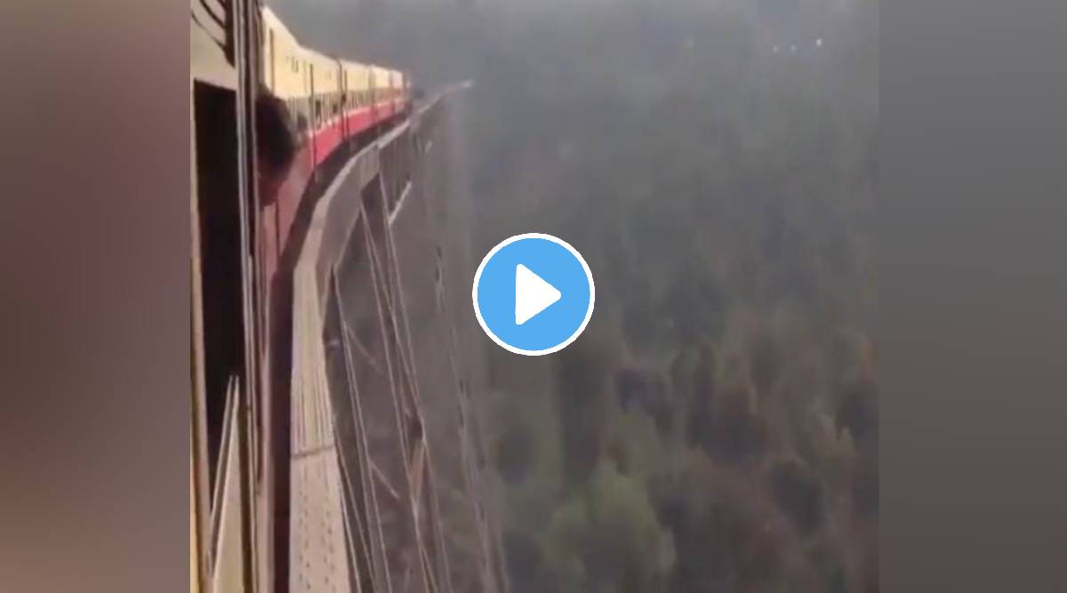 Video showing Train passing the valley goes viral internet calls it terrifying