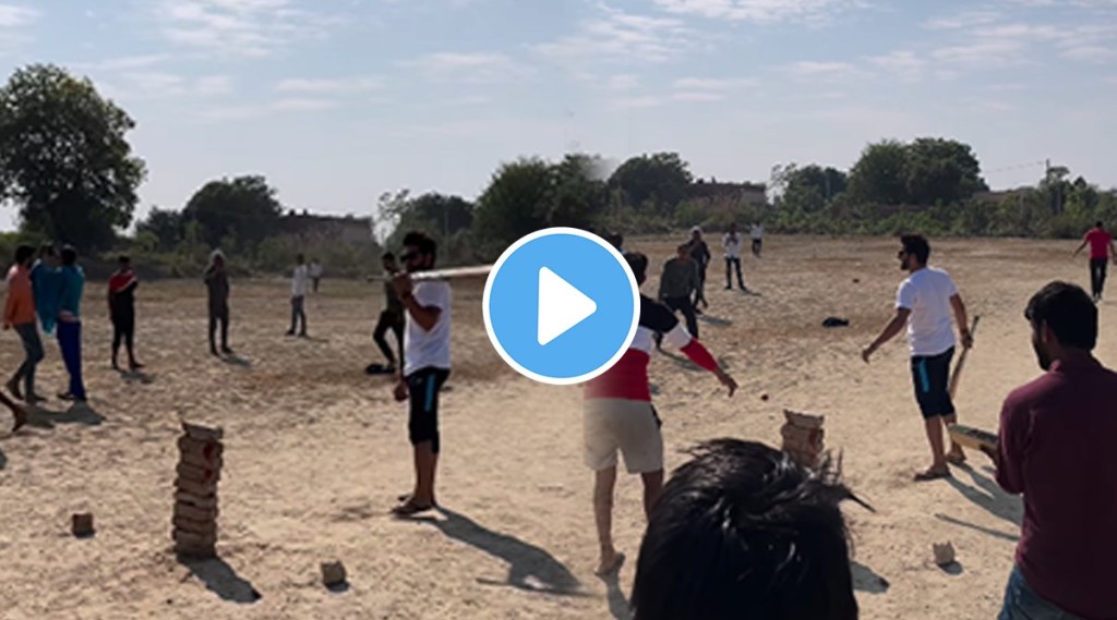 Suresh Raina playing cricket wearing slippers on a clay pitch