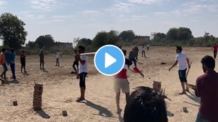 Suresh Raina playing cricket wearing slippers on a clay pitch