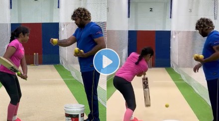 Lasith Malinga has shared a video of him teaching his daughter Ekeesha Sepermadu batting lessons
