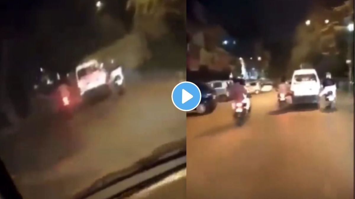 Two bike riders pushed Ambulance