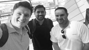 Graeme Smith posted on social media sharing a photo with MS Dhoni he reached Mumbai