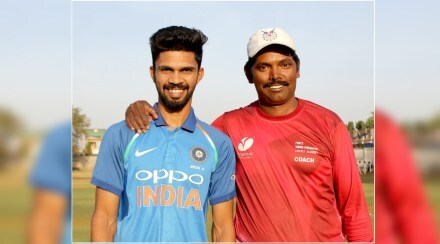 Rituraj Gaikwad and his coach Mohan Jadhav