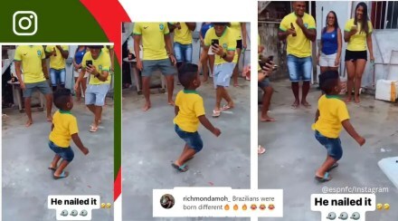 Pigeon Dance Little Brazilian Boy Imitates Richarlison's Dance on Street,