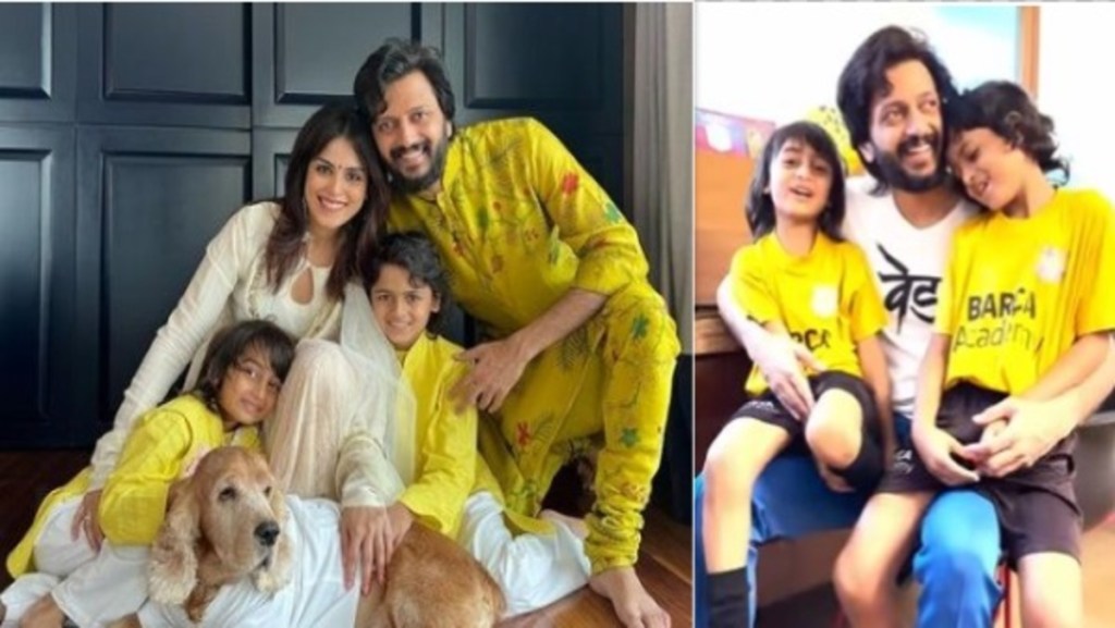 riteish-genelia with kids