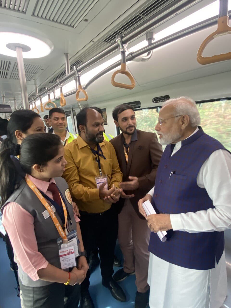 PM Modi inaugurated Nagpur Metro Phase 1 Flagged off two metro trains took a ride