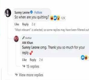 sunny leone reply