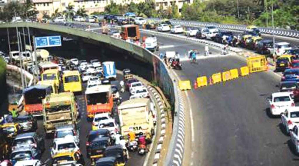 mumbai traffic on mva mahamorcha