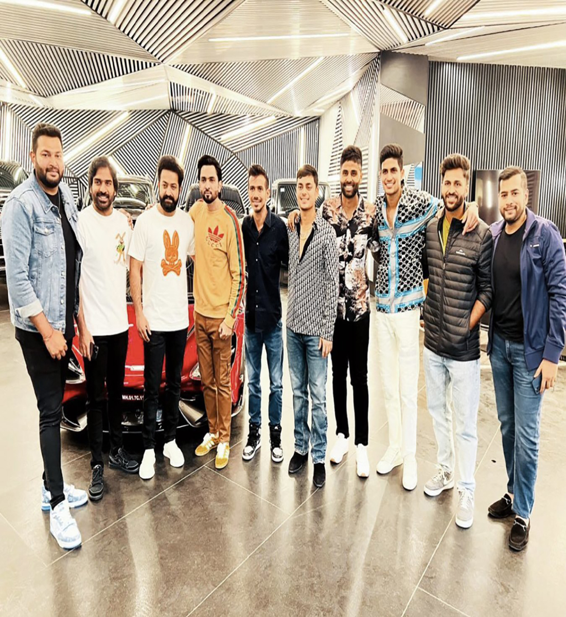 Team India meets Jr. NTR Before the first ODI the Indian cricketers met Jr. NTR and the RRR team and congratulated RRR on his global success 