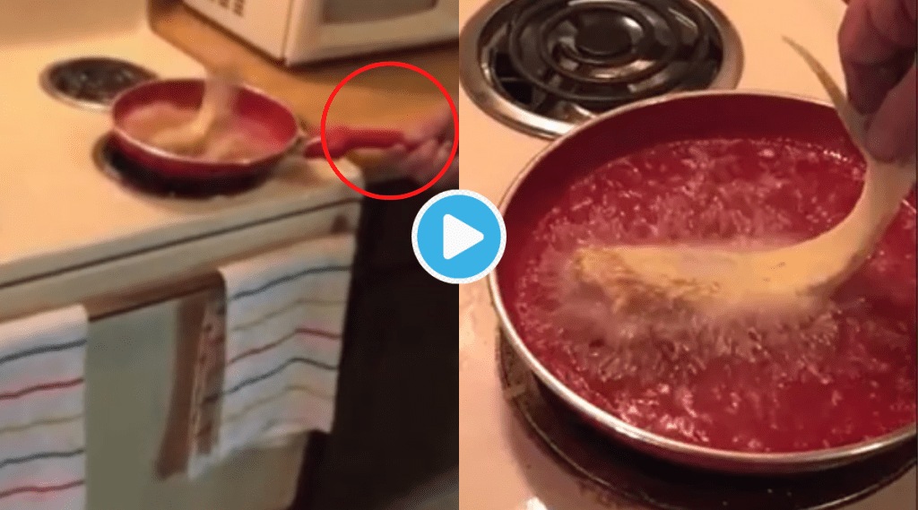 Viral Video Fish Became Alive In Hot Oil of Frying Pan Splash Oil all Over Chefs Hand Shocking Incident