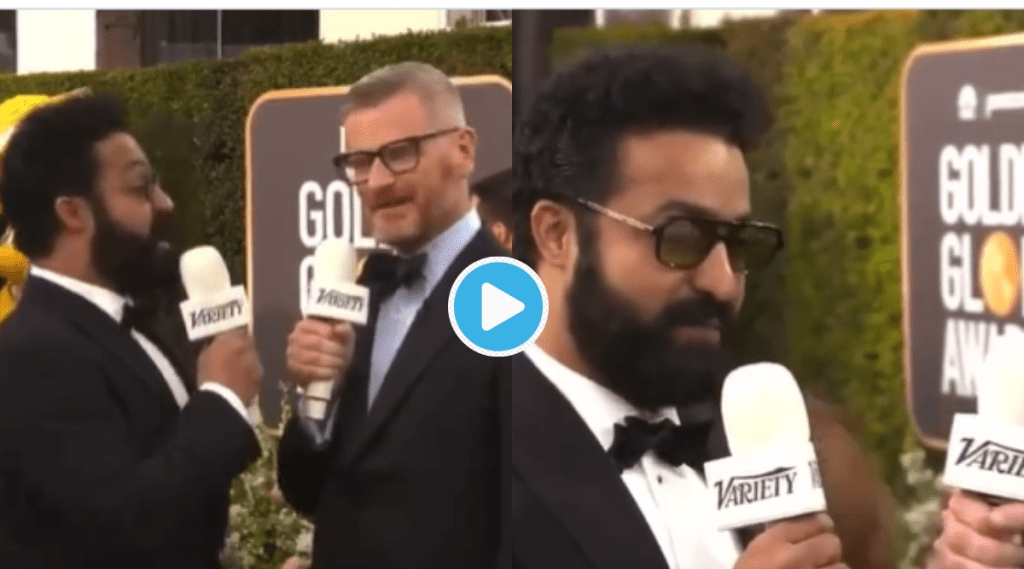 Video Junior NTR Accent At Golden Globe Goes Viral After Natu Natu Got Best Original Song Award see Reactions