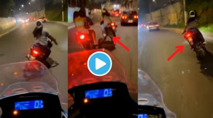 Video Shocking Accident Girl Swinging on Running Bike Couple Comes In Fast Speed Netizens Slam Papa Ki Pari Viral Clip