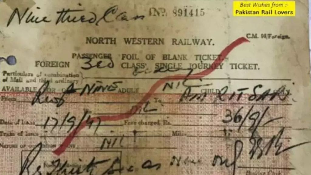 India - Pakistan Railway Ticket Viral Post On Facebook