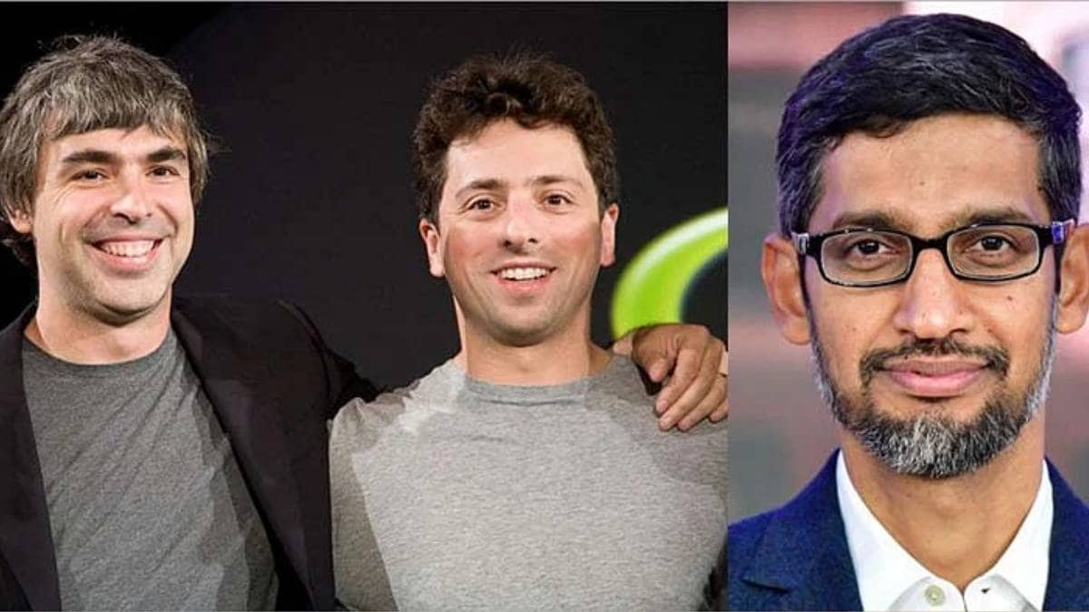 Larry Page and Sergey Brin Google Ceo sundar pichai