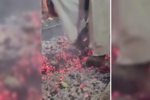 This village has a tradition of walking on burning coals