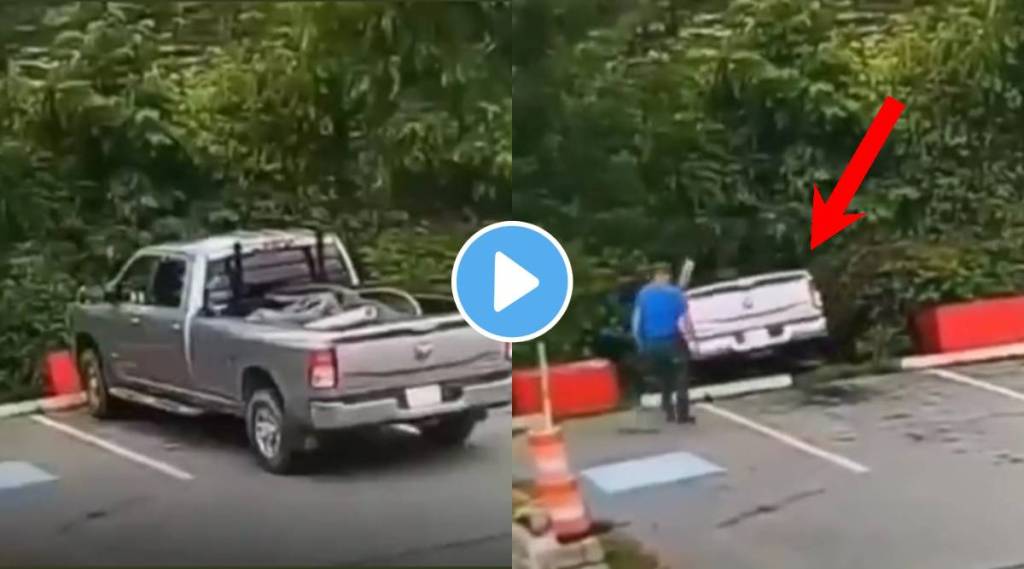 Viral Video Driver Forgets to apply parking brake to car watch what happens next