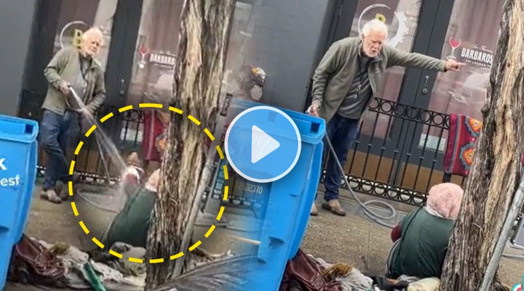 Inhumane Video Of US Man Spraying Water Water On Homeless Woman