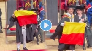 student unfurling Karnataka flag viral video