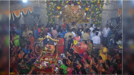 Devotees crowd at Dagdusheth temple on the occasion of Ganesh Jayanti