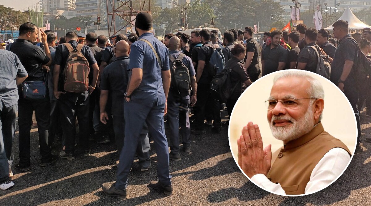 Bouncers black unirofrm not allowed meeting place in Bandra Kurla