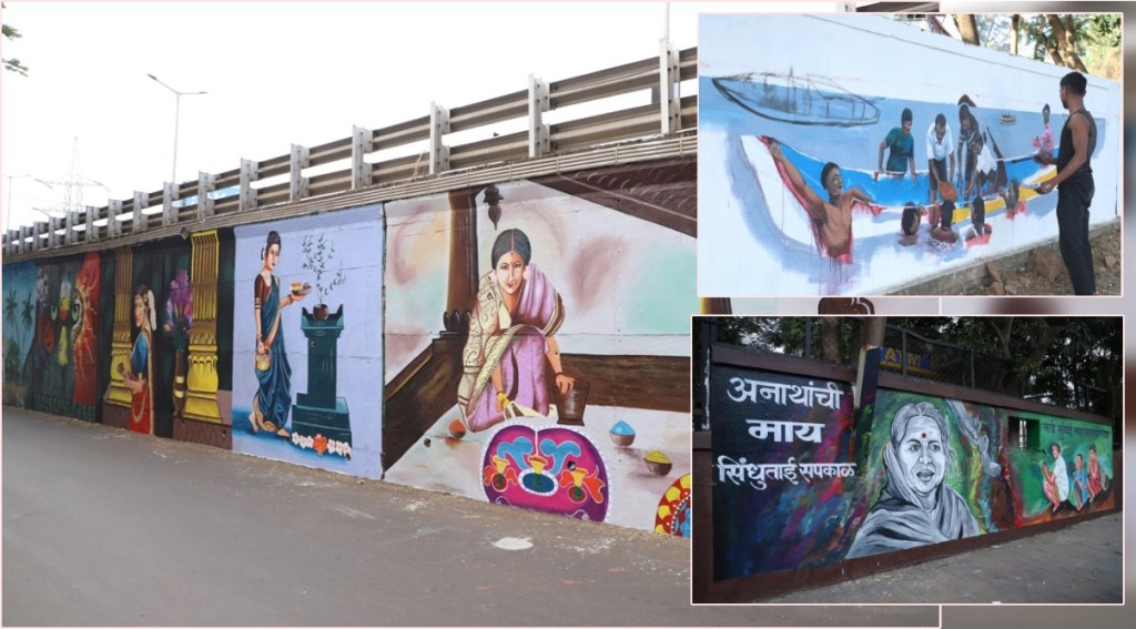 Beautification of the city by drawing murals in Navi Mumbai