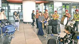 First flight land at manohar international airport