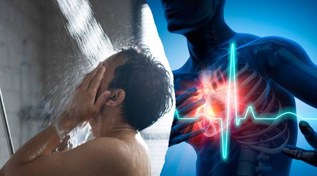 heart attack risk while bathing