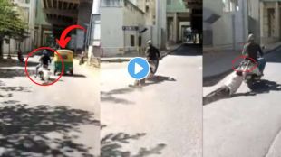 man dragged by bike