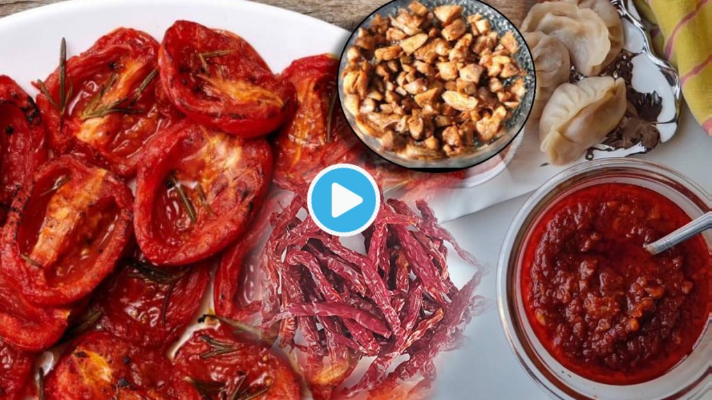 Video Chinese Schezwan Chutney Recipe In Marathi Momo Spicy chutney At Home Easy Kitchen Tips
