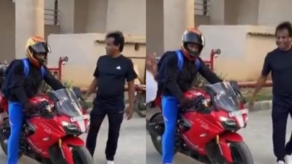 MS Dhoni Bike Riding