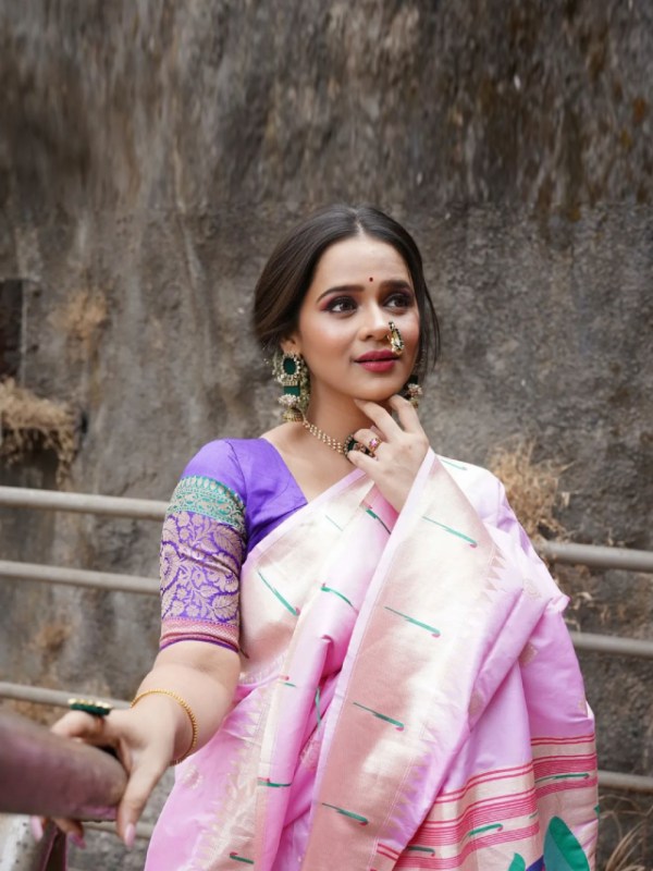 Madhura Joshi Pink Paithani Saree
