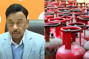 Narayan Rane on Gas Cylinder