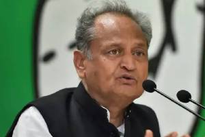 Ashok Gehlot Throws Mike