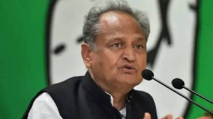 Ashok Gehlot Throws Mike