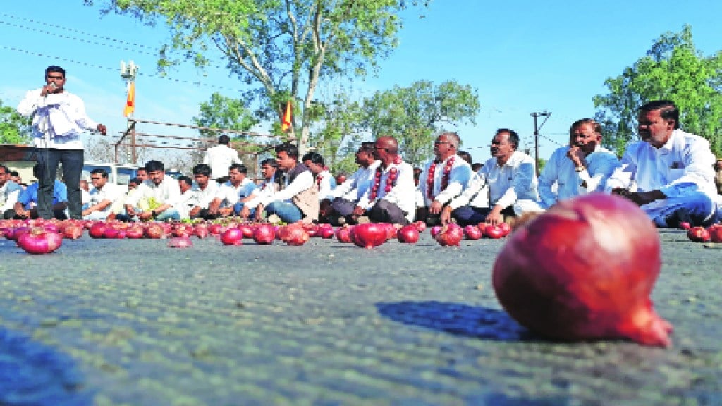 Farmers are aggressive due to falling price of onion in nashik