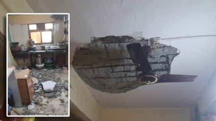 two minors were injured when the plaster of an unauthorized building slab fell in thane