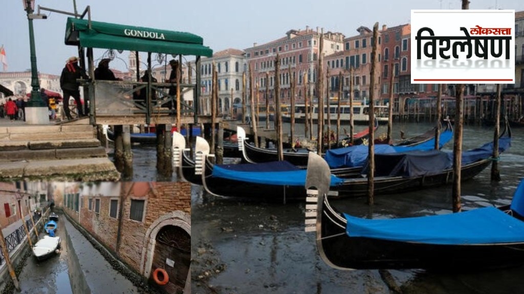Venice, famous canals, drying, climate change, drought, river,
