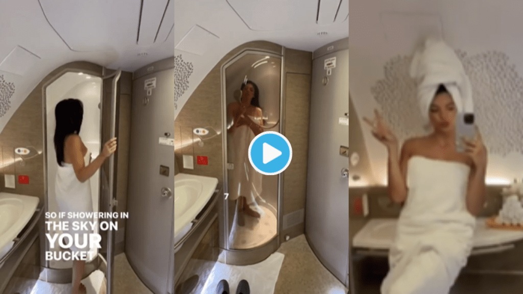 Video Women Shower In Emirates Flight First Class Netizens Brutally Slam Lady For Spending Money Viral Clip