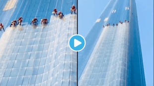 Video Dubai Skyscrapers Glass Building Burj Khalifa Cleaning Thrilling Experience In UAE Will Make Your Jaw Drop Trending Today