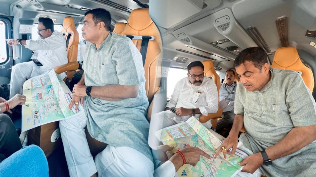 Aerial inspection of roads connecting religious places by Nitin Gadkari