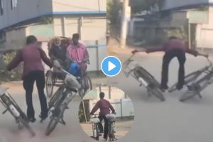 man stunting on road
