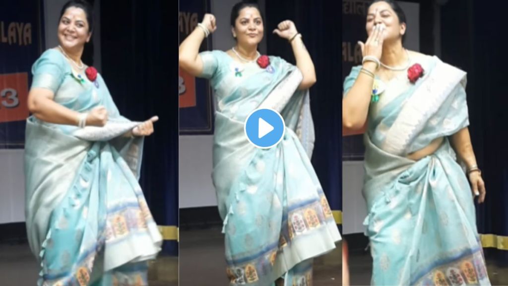 Female teacher dancing in school function