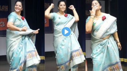 Female teacher dancing in school function