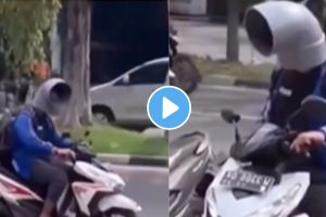 Desi Jugaad helmet viral video