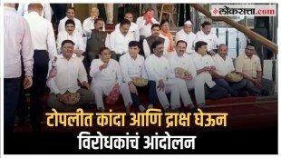 MVA Protesting against state govt For Farmers on Vidhan Bhavan staircase