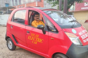 tata nano converted in solar car